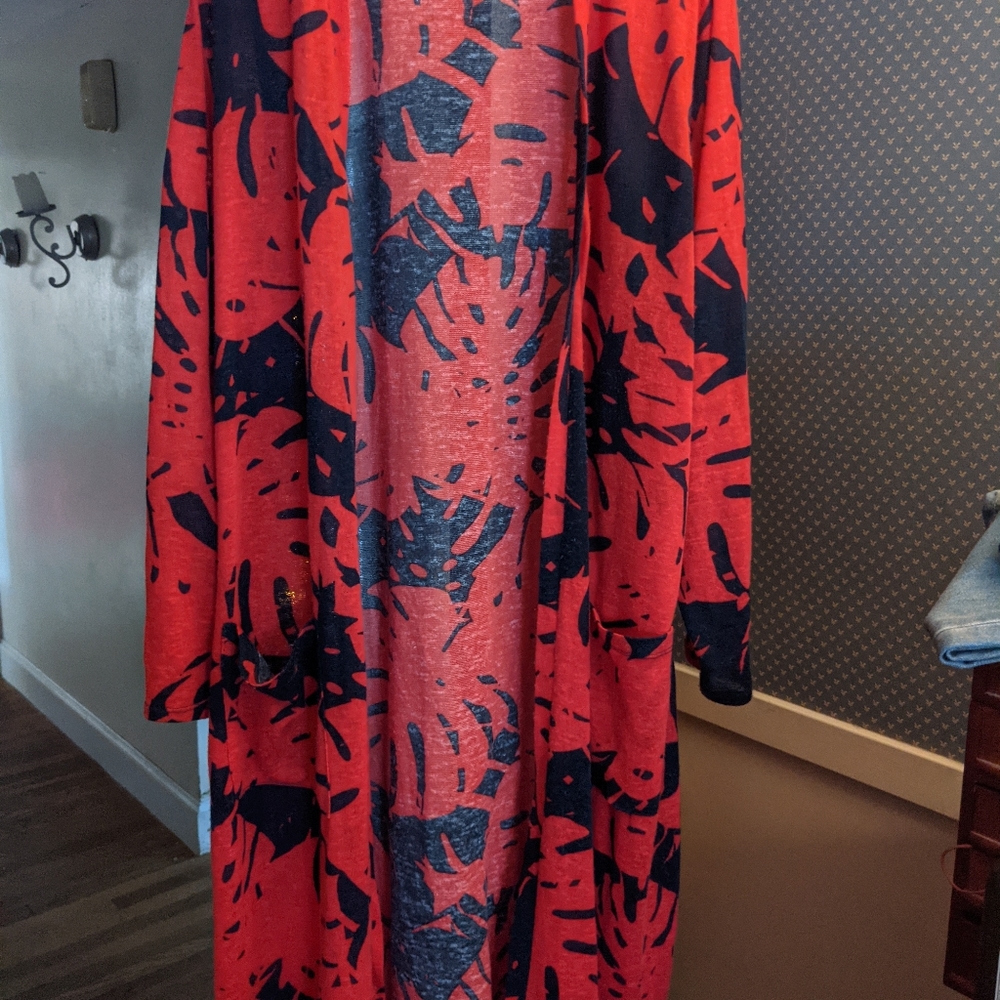 Long sleeve Duster Red